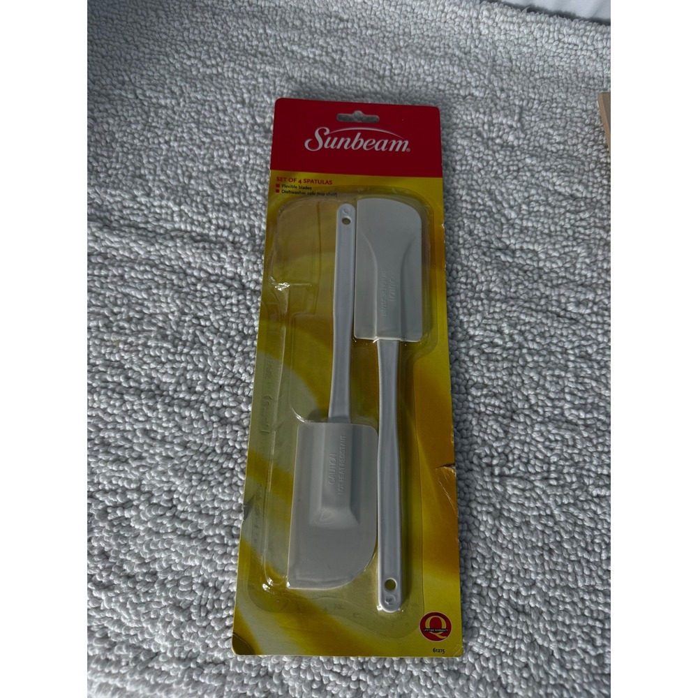 Sunbeam Set‎ of 2 Spatulas Flexible Blades Dishwasher Safe New in Pkg. Y2K